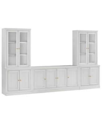 Amren 65" Wood 4 Door Console with Door Hutches and 2 Door Bases