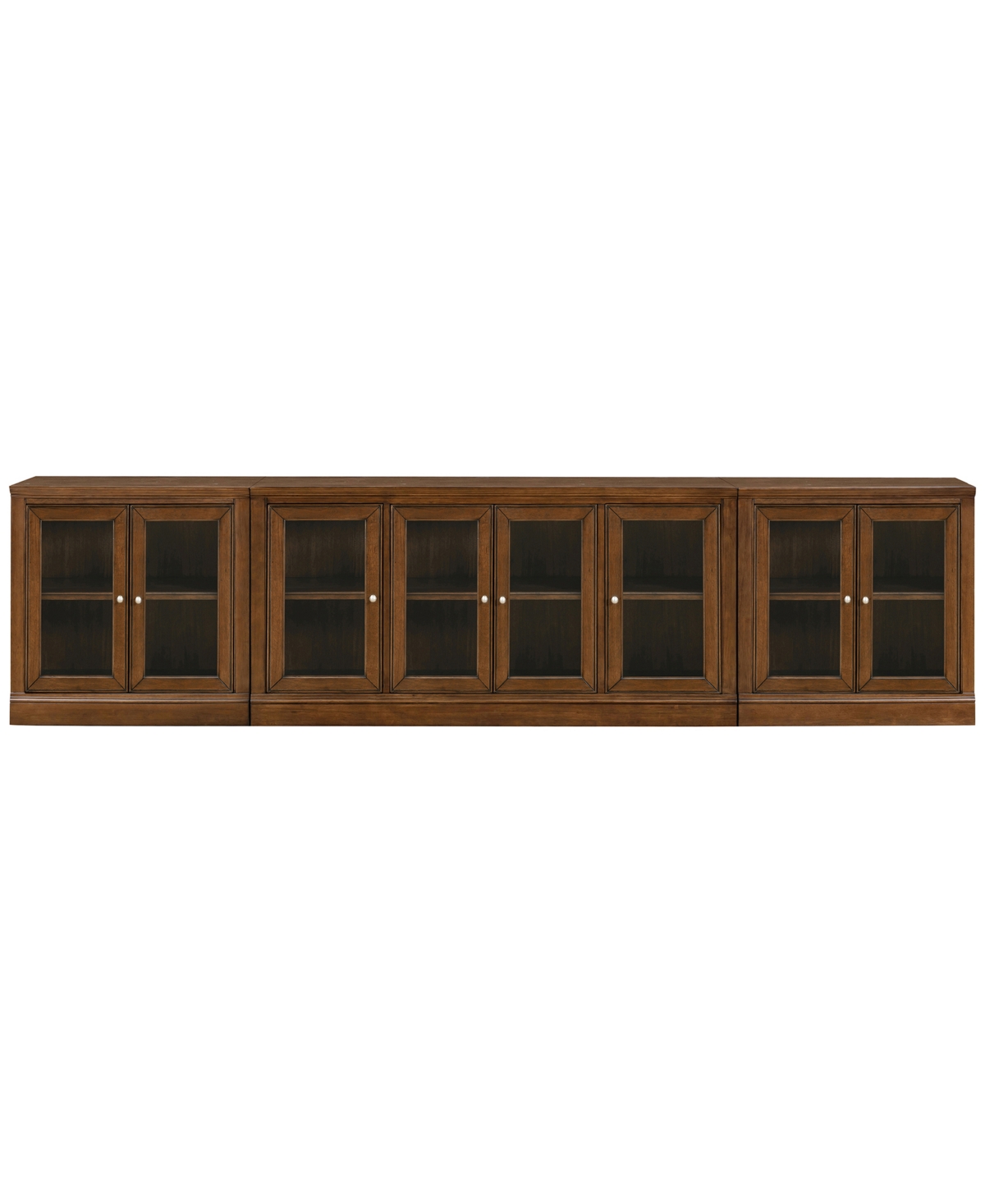 Macy's Amren 65" 2 Door Console With 2 Door Hutches And 2 Door Bases In Brown