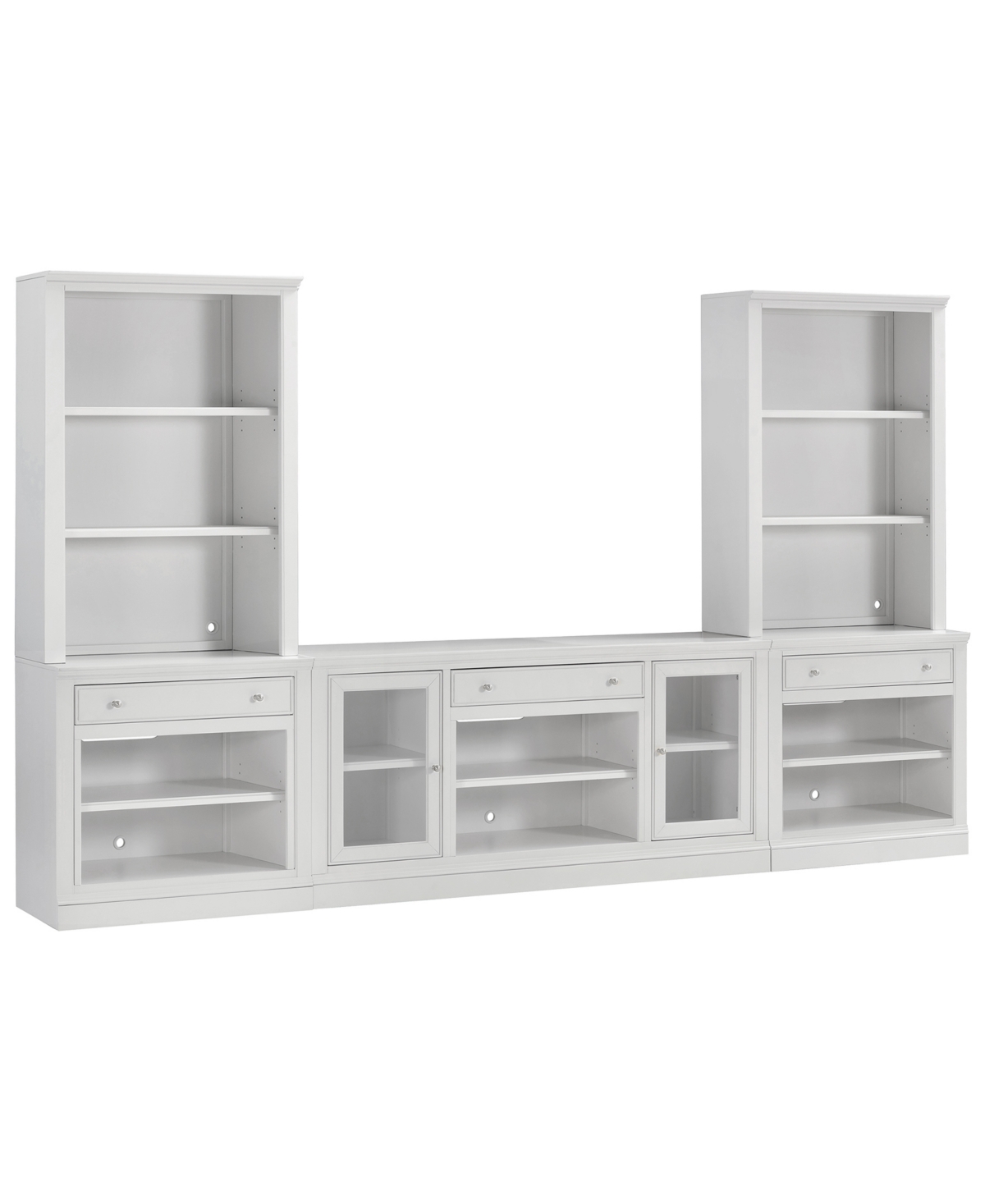 Macy's Amren 65" 2 Door Console With Open Hutches And Open Bases In White