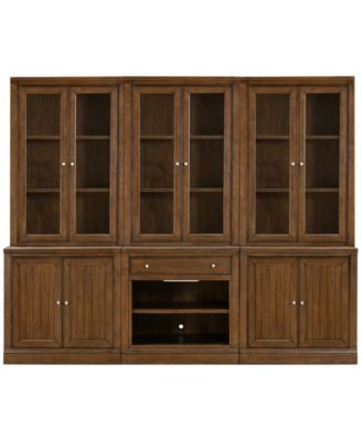 Amren 129" Wood 2 Door Hutches with 2 Door Base and Open Base with Drawer