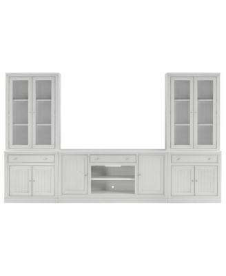 Amren 129" Wood 2 Door Console and 2 Door Hutches with Drawers
