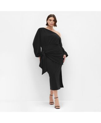 Plus Size Alysia Tie Front Midi Dress