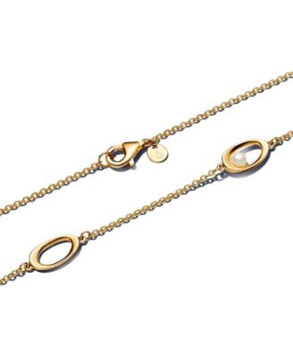 Organically Shaped Oval Treated Freshwater Cultured Pearl Necklace