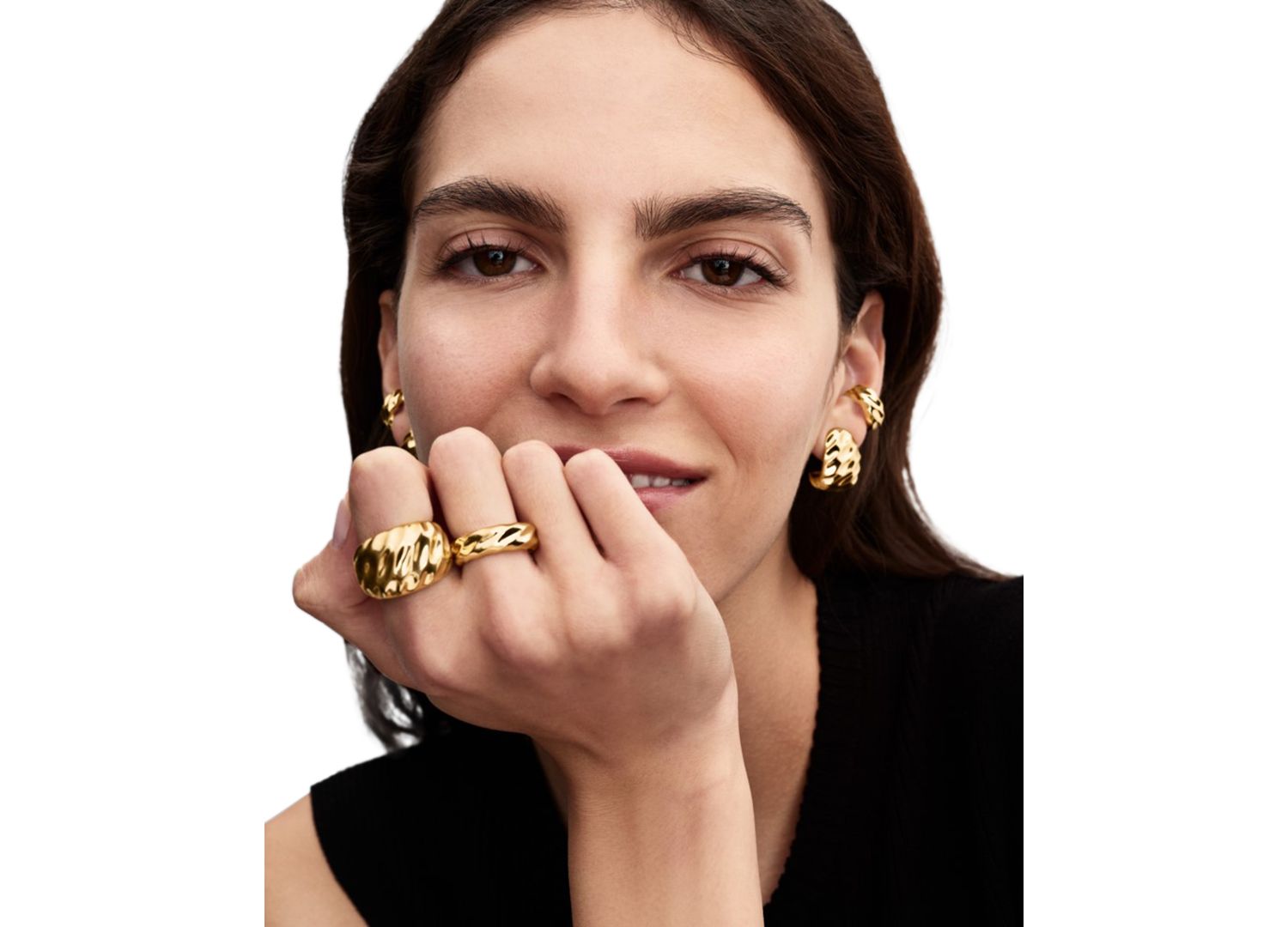 Rippled Wide Band Ring