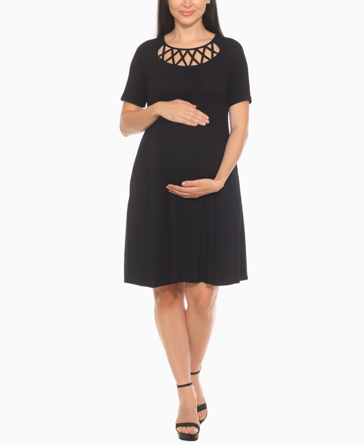 Women's Crisscross Neckline Maternity Dress
