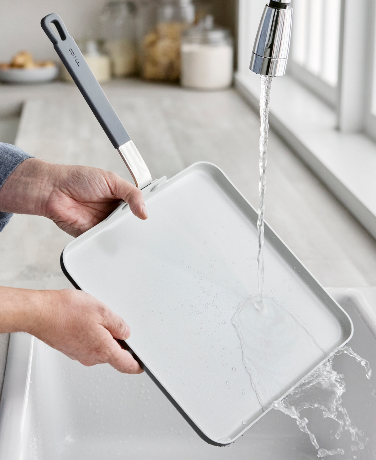 Greenpan Bobby Flay Ceramic Nonstick 11" Square Griddle In Gray