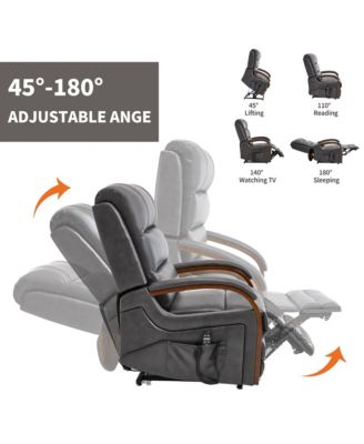 Lift Chair Dual Motor Infinite Position Recliners Up to 350 LBS with Solid Wood Armrests and Heat Massage