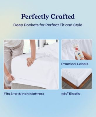 400 Thread Count Cotton Printed 4 Piece Sheet Set, Full Size