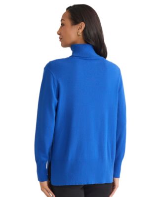 Women's Long Sleeve Mock Neck Pin Tuck Top