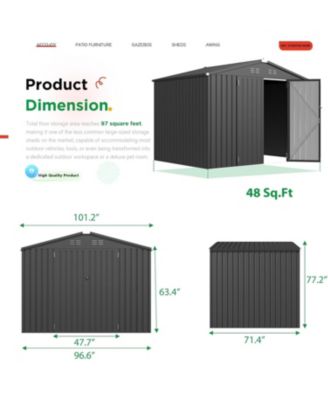 8&#39;x6&#39; Outdoor Storage Shed