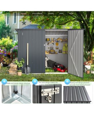 7'x3' Outdoor Horizontal Bike Storage Shed