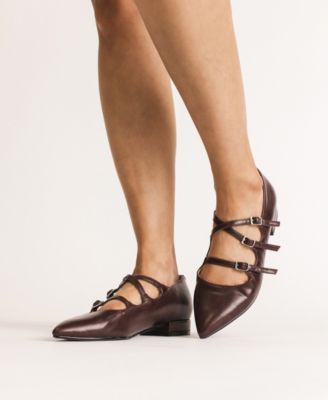 Women's Gretel Strappy Mary Jane Pointed Toe Flats
