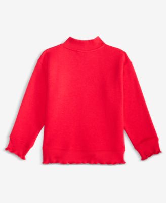 Girls' Toddler 2T-4T Heart Mock Neck Sweatshirt, Macy's Exclusive