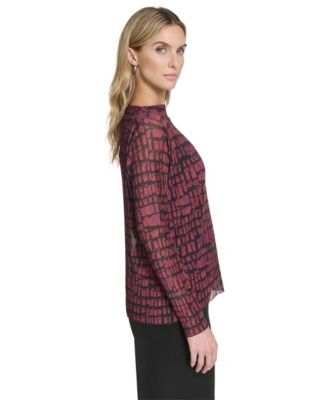 Petite Printed Long Sleeve Top