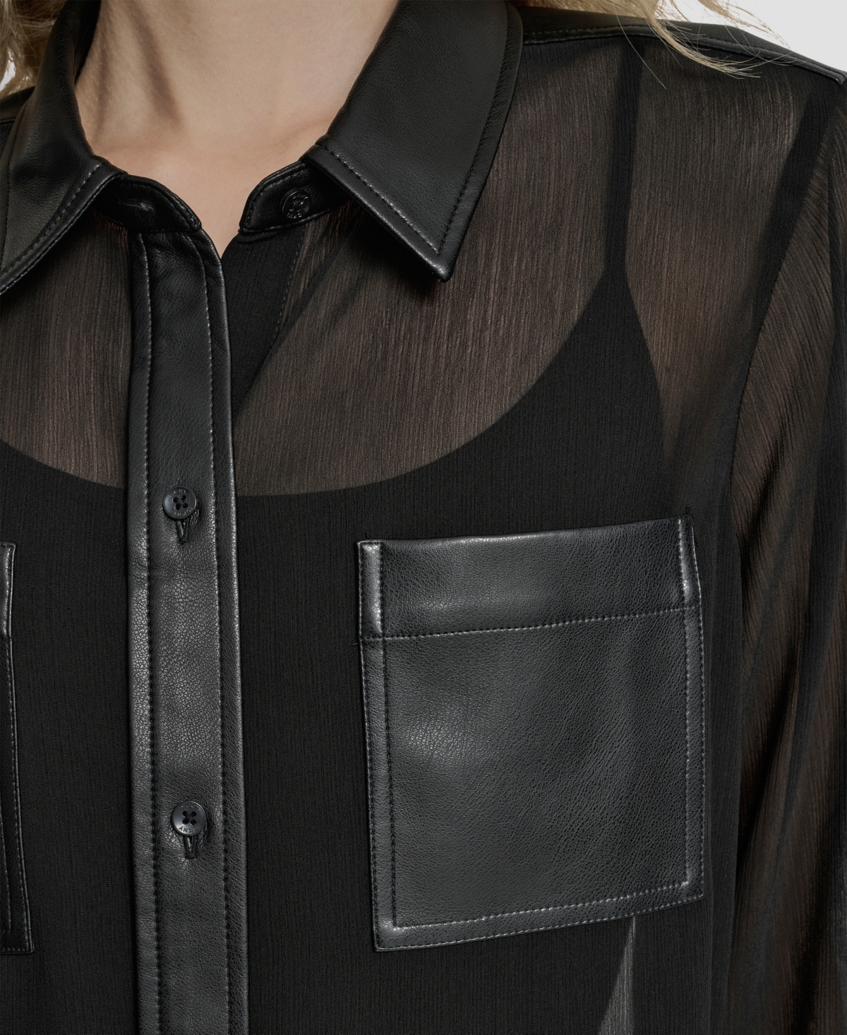 Dkny Petite Long-Sleeve Top