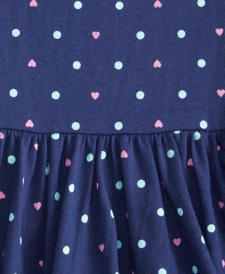 Girls' Toddler 2T-4T Long-Sleeve Dot-Print Dress