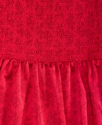 Girls' 5-20 Smocked Satin Long-Sleeve Dress, Macy's Exclusive