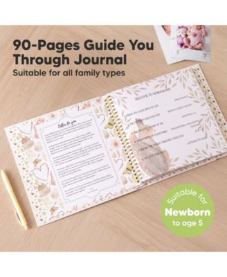 Craft Baby Memory Book, First 5 Years Baby Books, 90 Pages Keepsake Milestone Journal for Baby Girls, Boys