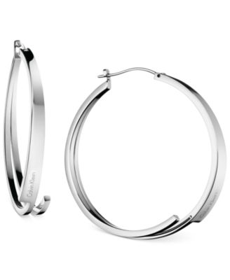 Calvin Klein - Silver-Tone Hoop Earrings