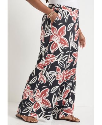 Women's June + Vie Wide-Leg Pull-On Pants