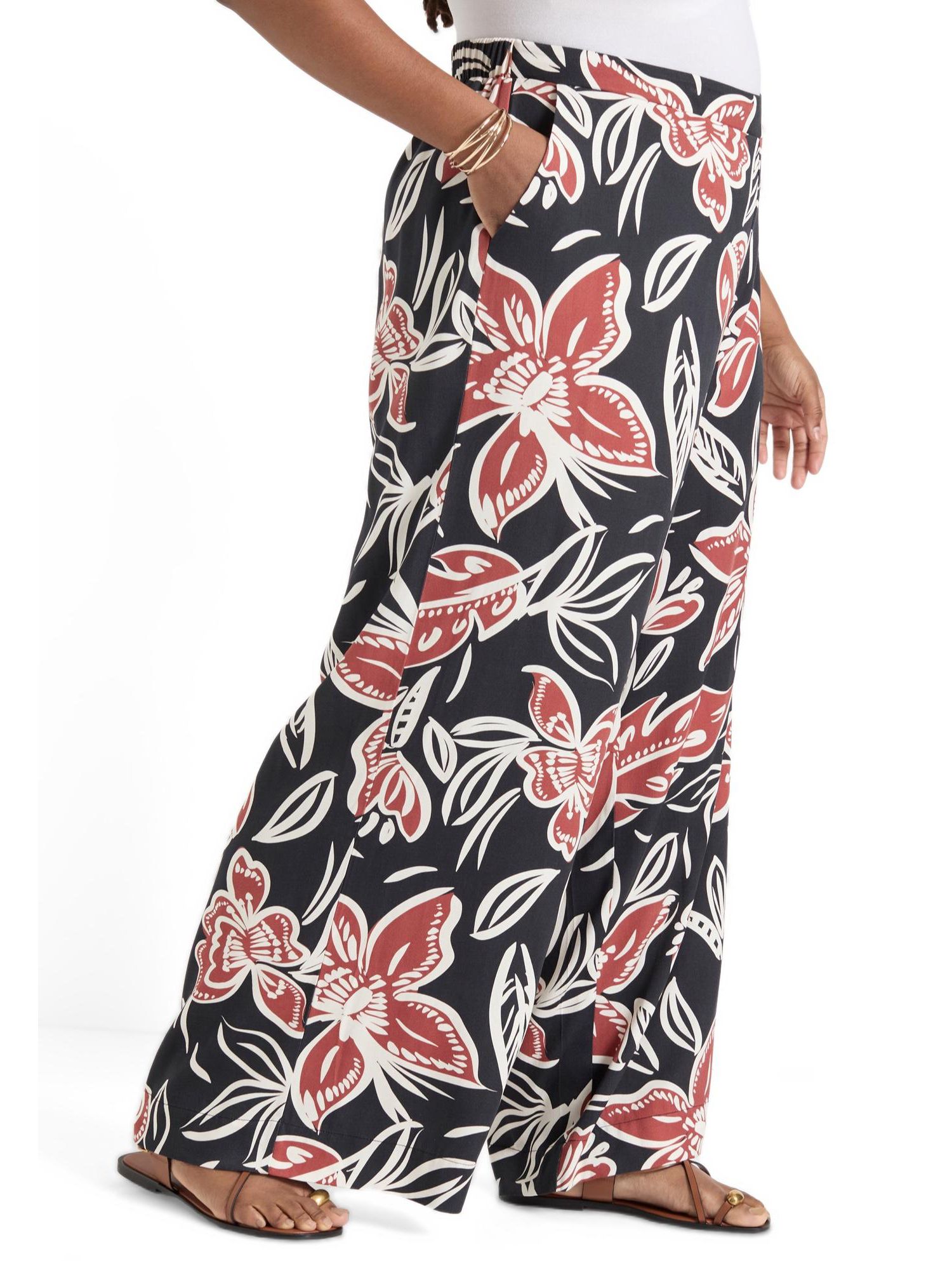 Women's June + Vie Wide-Leg Pull-On Pants