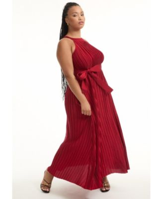 Women's June + Vie Pleated Halter Maxi Dress