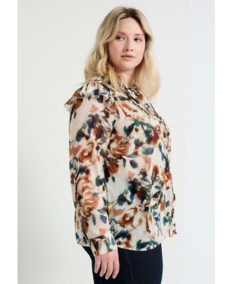 Women's June + Vie Ruffle Button-Down Blouse