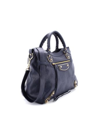 Medium City Classic Metallic Edge Bag Leather