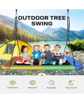 Tree Swing for Kids and Adults, 60" Waterproof Rectangle Platform Swing, 700lbs Heavy Duty with Adjustable Straps