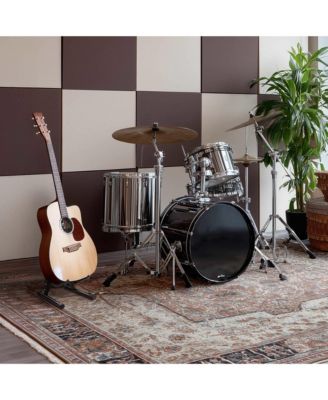 6 Pcs Folding Guitar Stand Floor A-Frame w/ Foam Arms Instrument Display Universal for Acoustic Electric Bass