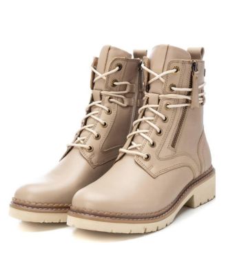 Women's Leather Combat Booties Carmela Collection By XTI