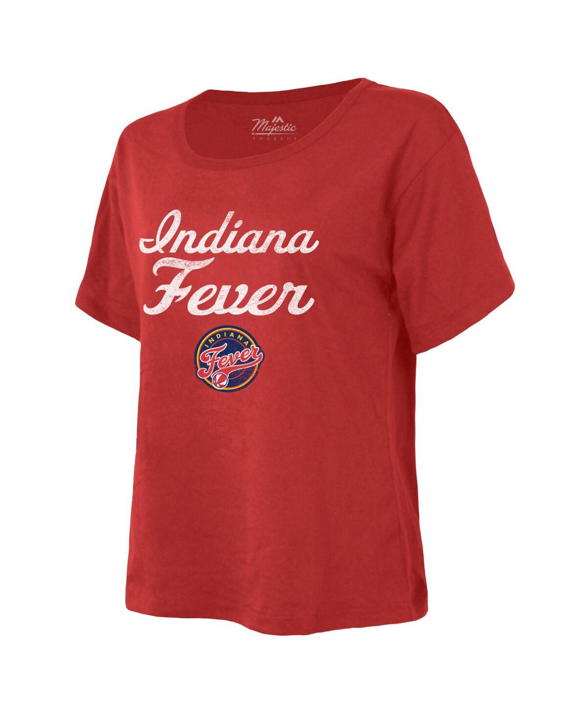 Majestic Women's Red Indiana Fever The Edge Premium Boxy T-shirt In Red