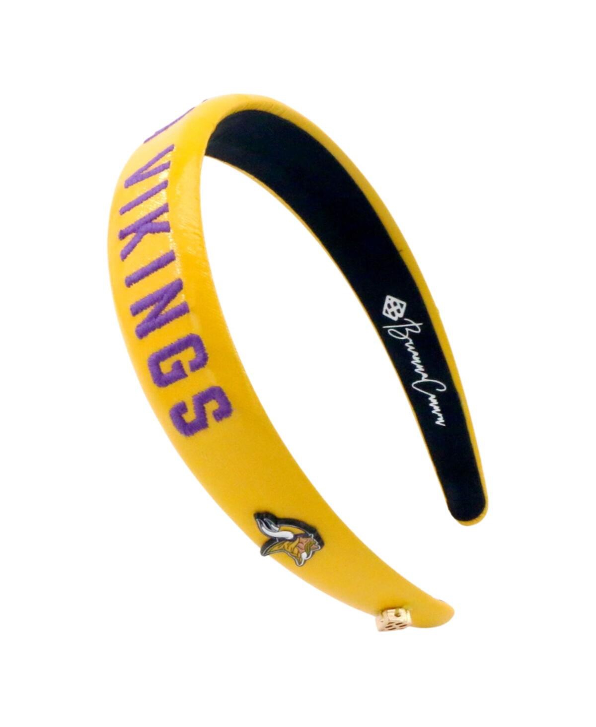Brianna Cannon Minnesota Vikings Thin Embroidered Headband In Yellow