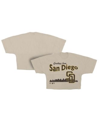 Fanatics - Women's Cream San Diego Padres Skyline Crop T-Shirt