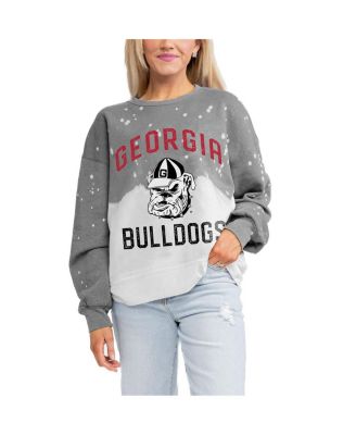 Gameday Couture - Women's Gray Georgia Bulldogs Twice As Nice Faded Crewneck Sweatshirt