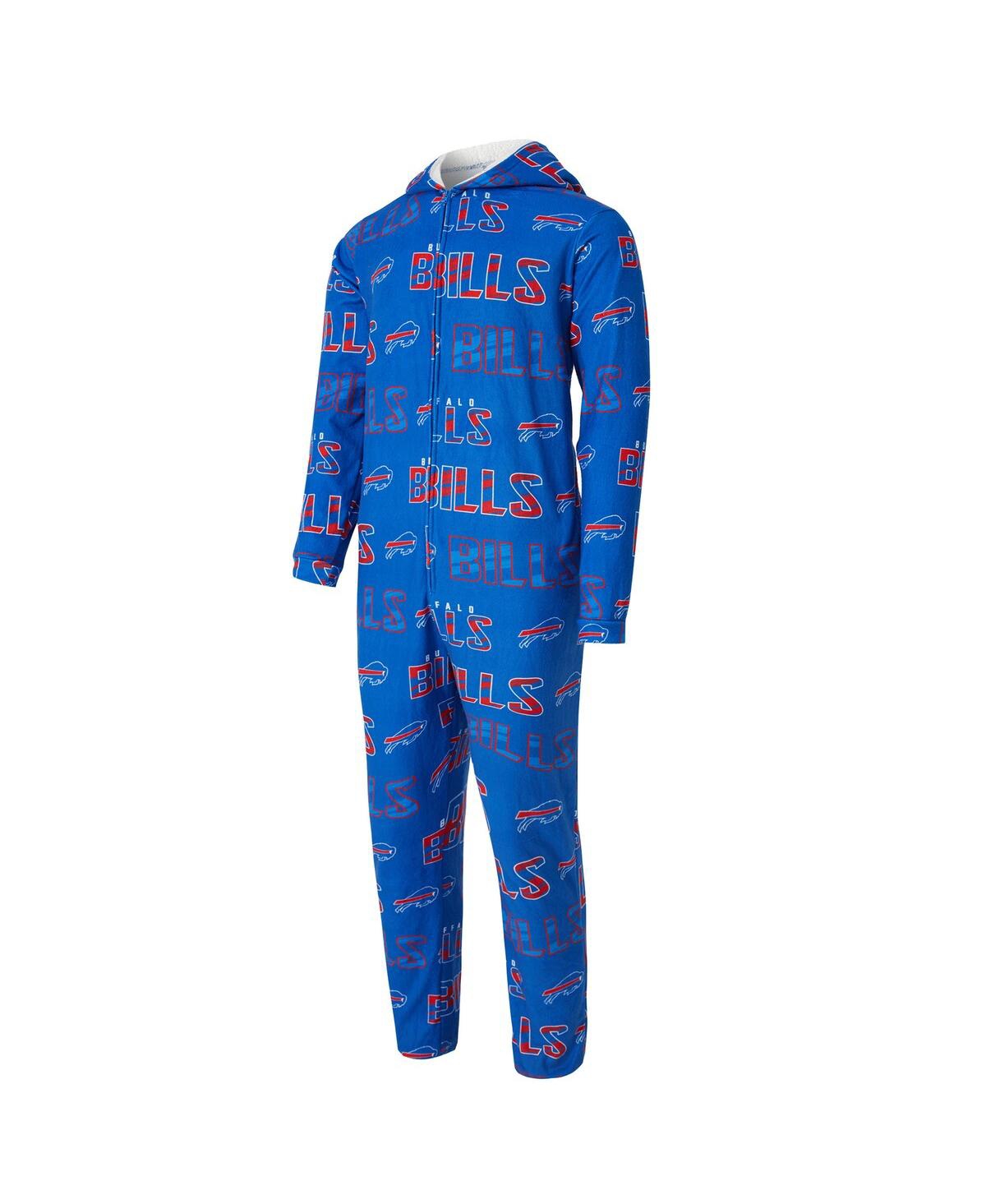 Concepts Sport Concept Sport Men's Royal Buffalo Bills Shuffle All-over-print Microfleece Full-zip Union Suit In Blue