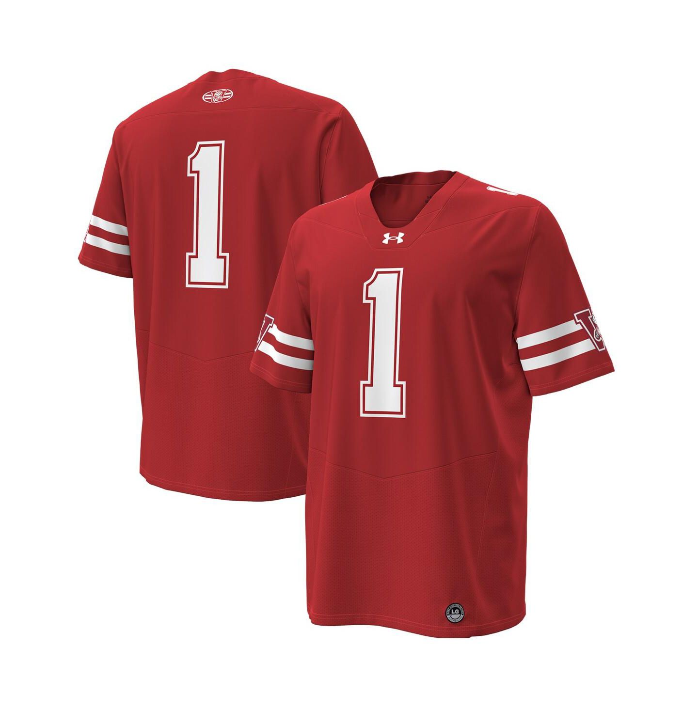 Мужской топ Under Armour 1 Red Wisconsin Badgers 1980 Throwback Home Replica Game Jersey — фото 1