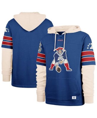 '47 Brand - Men's Blue New England Patriots Throwback Split Zone Cornerback Duo Hoodie