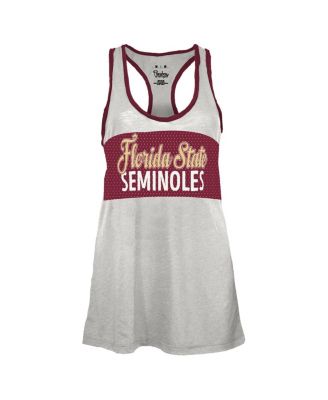 Women's White/Garnet Florida State Seminoles Tracy Racerback Burnout Tank Top