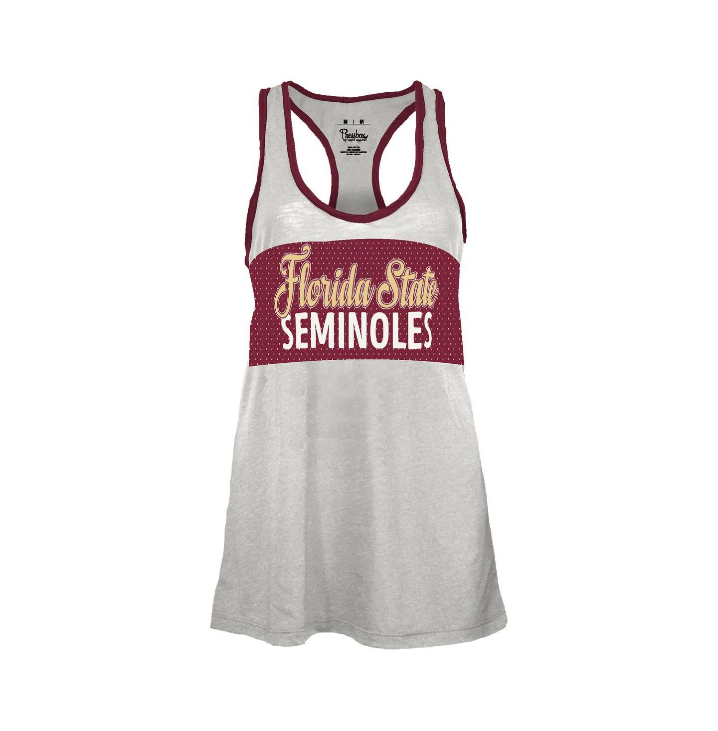 Женский топ Pressbox White/Garnet Florida State Seminoles Tracy Racerback Burnout — фото 3
