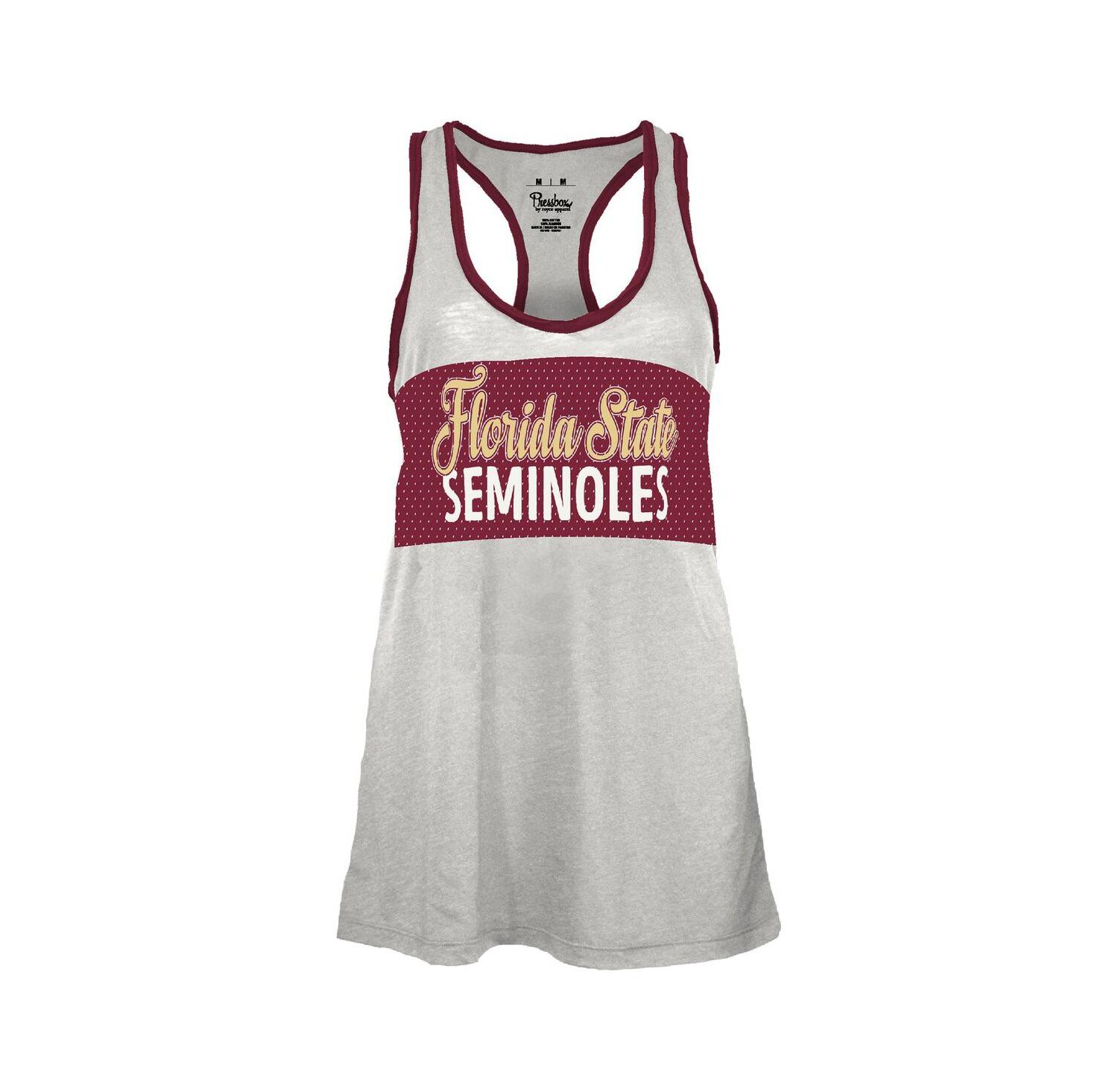 Women's White/Garnet Florida State Seminoles Tracy Racerback Burnout Tank Top