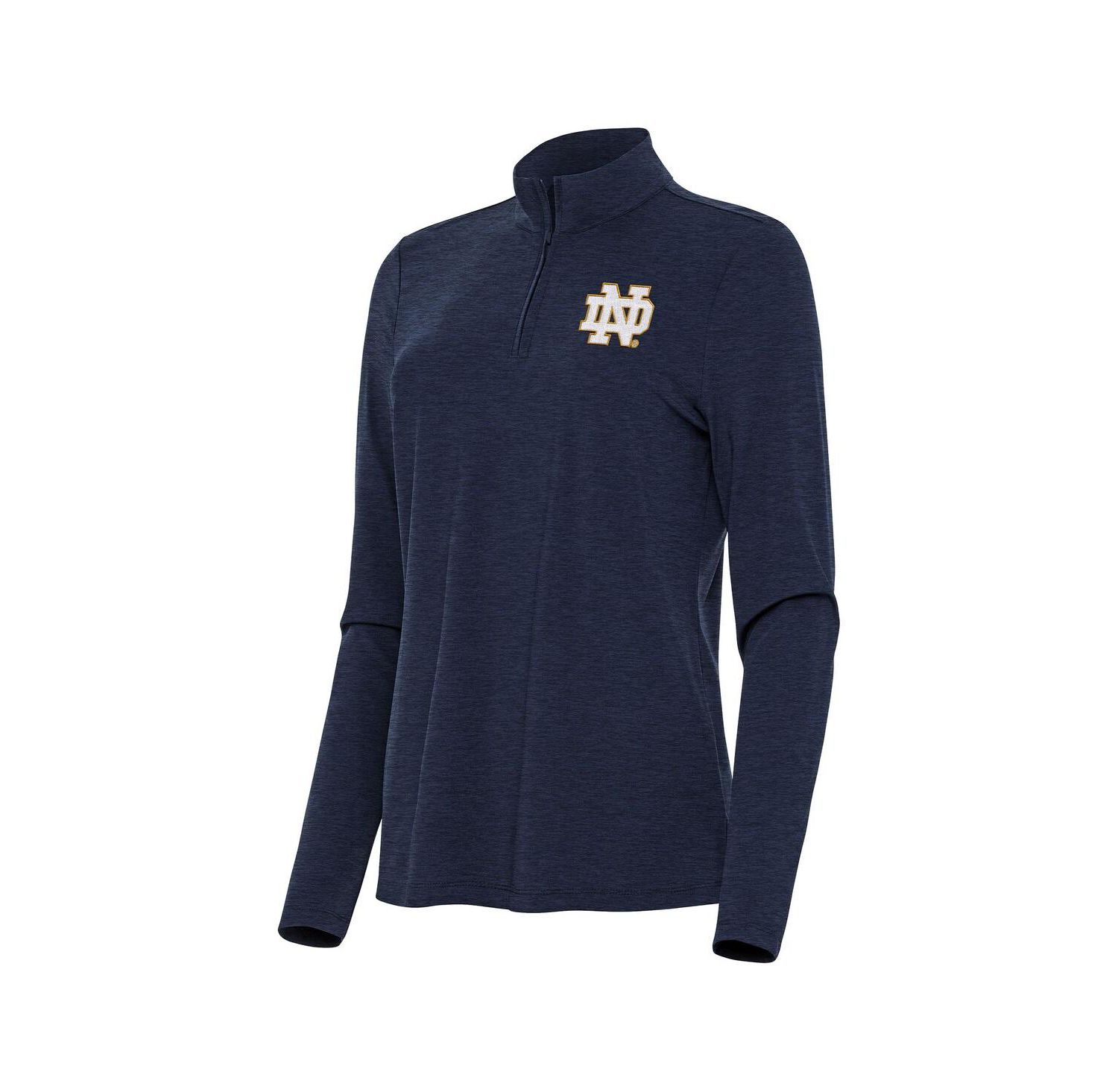 Women's Heather Navy Notre Dame Fighting Irish Bright Quarter-Zip Sweatshirt