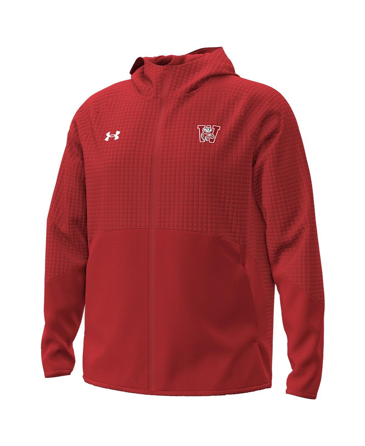 Under Armour Men's Red Wisconsin Badgers 1980 Throwback Unstoppable Fleece Full-zip Jacket In Red