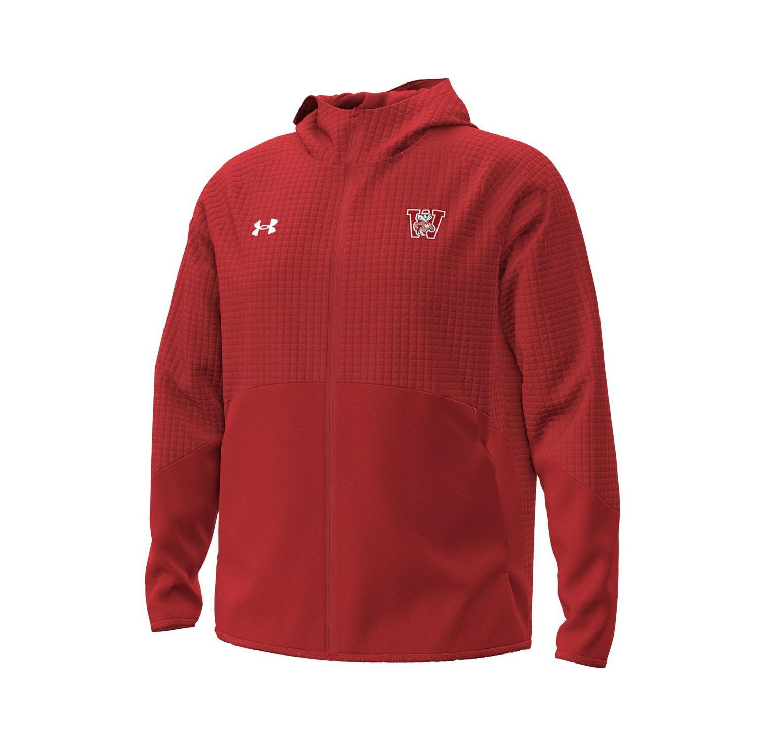 Men's Red Wisconsin Badgers 1980 Throwback Unstoppable Fleece Full-Zip Jacket