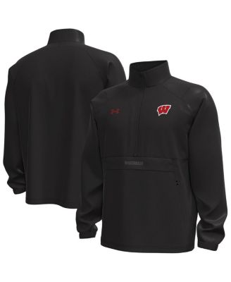 Under Armour - Men's Black Wisconsin Badgers Unstoppable Woven Anorak Half-Zip Jacket