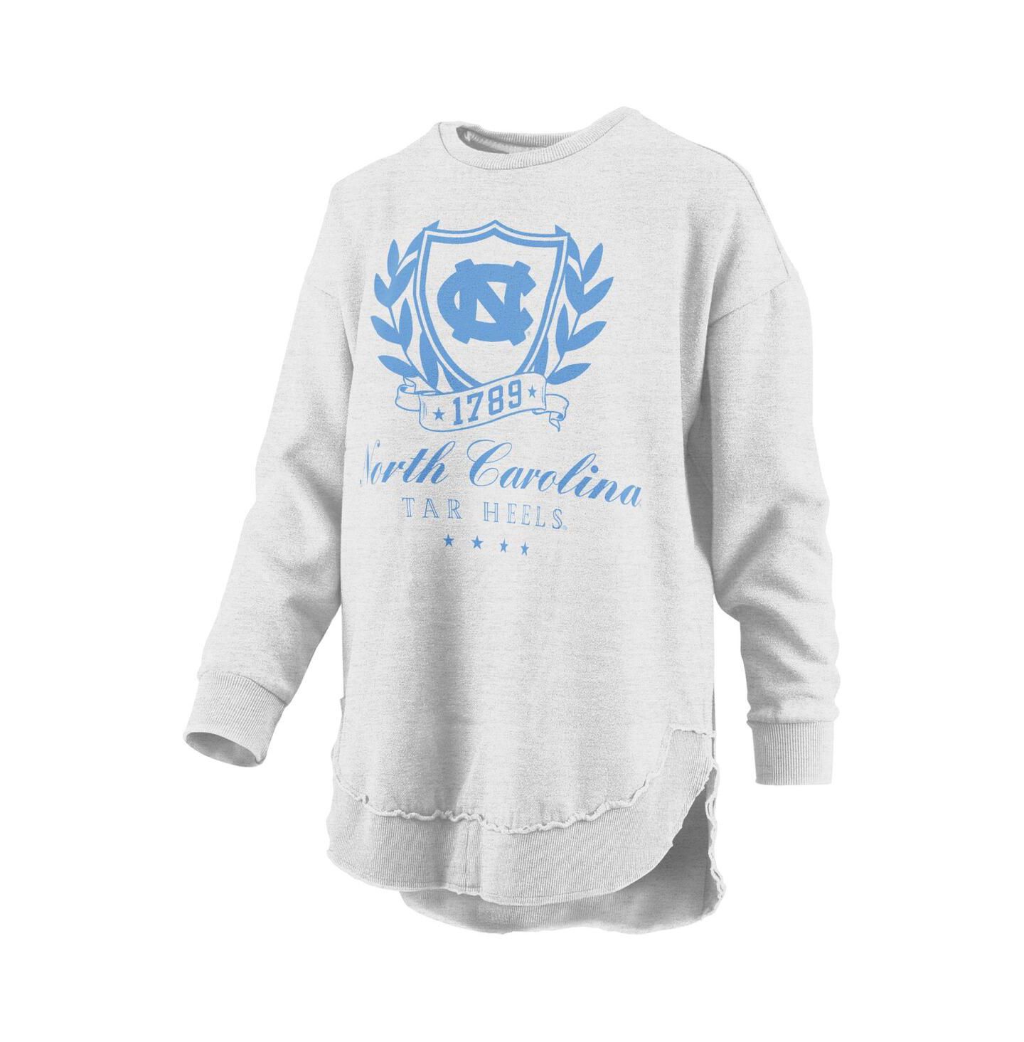 Женские толстовки Pressbox Heather Gray North Carolina Tar Heels Field Day Mélange Poncho Pullover — фото 3