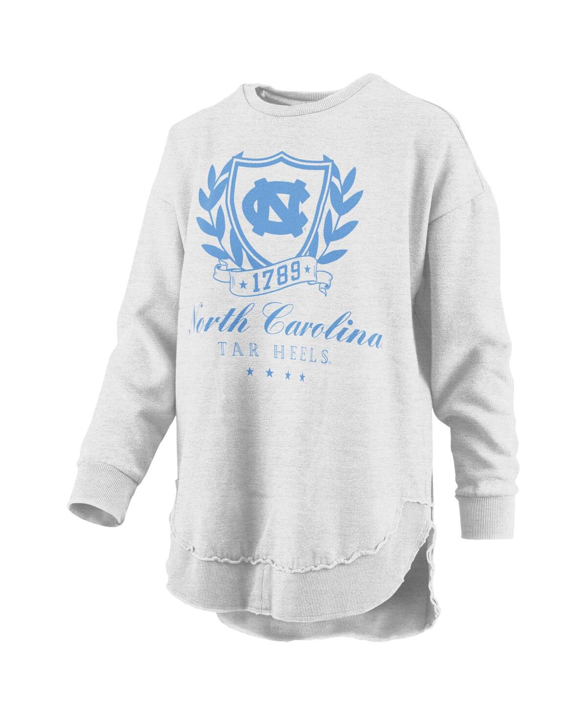 Pressbox Women's Heather Gray North Carolina Tar Heels Field Day Melange Poncho Pullover Sweatshirt In Gray