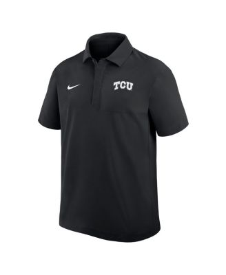 Men's Black TCU Horned Frogs Woven Dri-FIT Polo Shirt