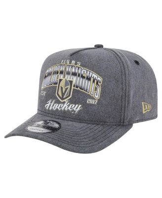 New Era - Men's Charcoal Vegas Golden Knights Throwback Washed A-Frame Pre-Curved 9FIFTY Snapback Hat