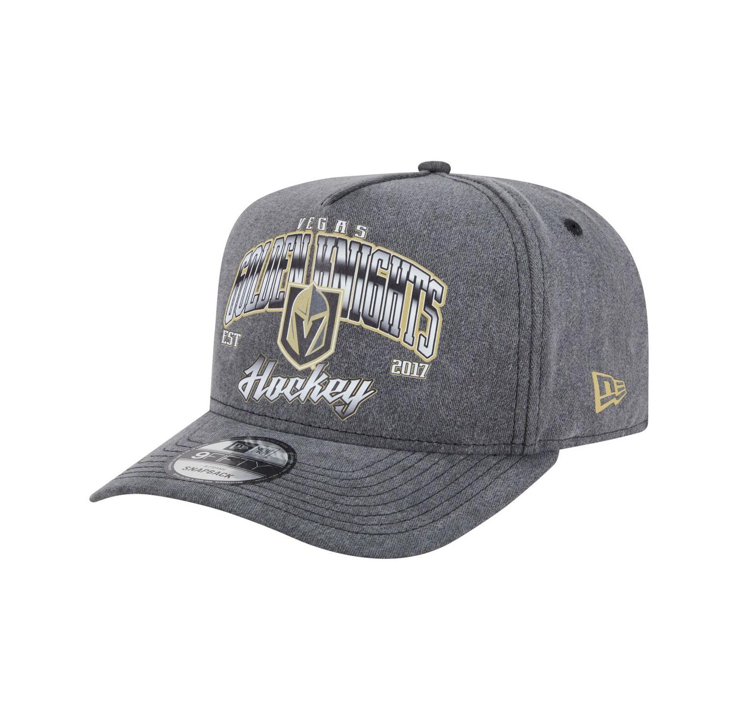 Men's Charcoal Vegas Golden Knights Throwback Washed A-Frame Pre-Curved 9FIFTY Snapback Hat